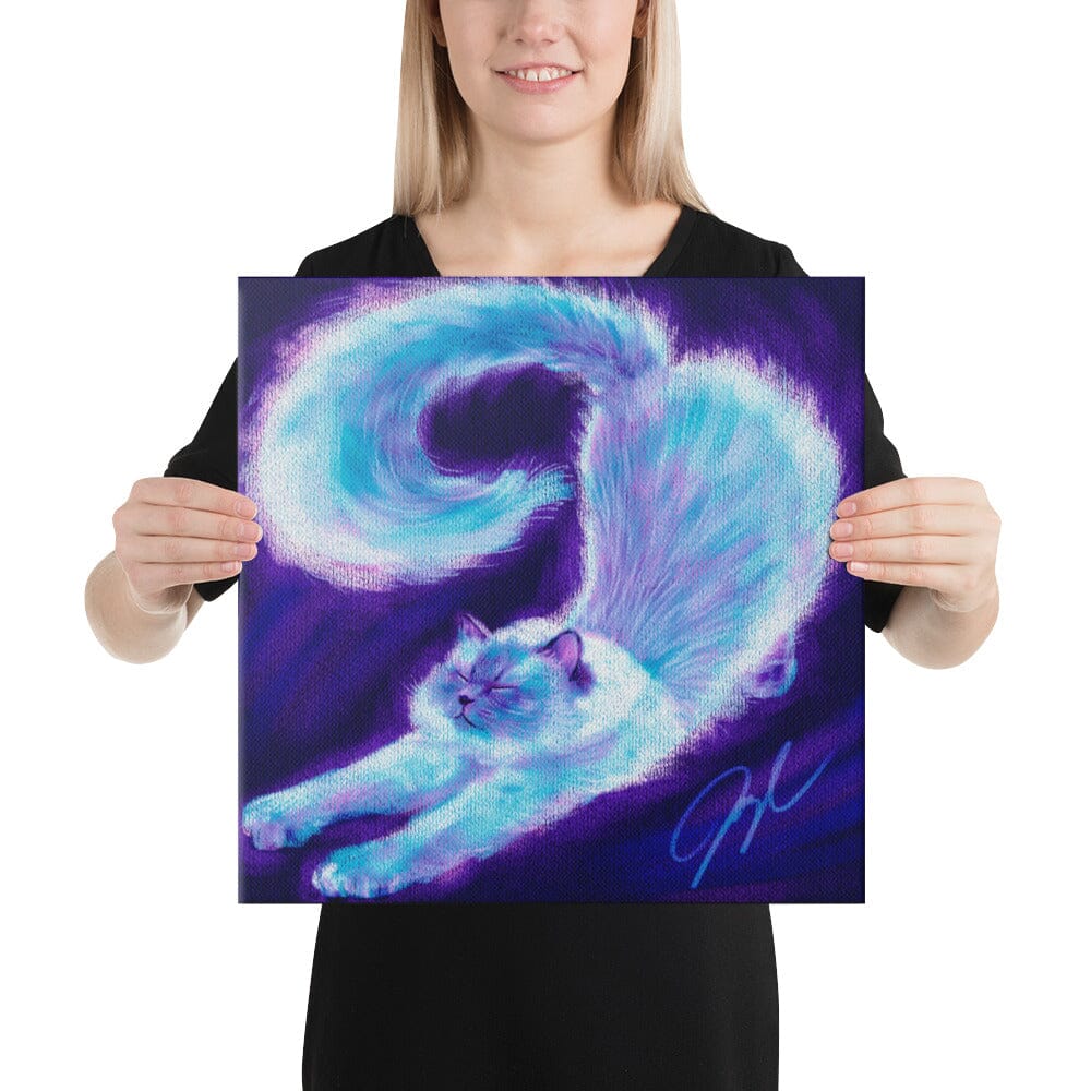 Feline Flows and Poses Collection - "Stretch" - Painting of a Siamese Cat Stretching [Unfoiled] Posters, Prints, & Visual Artwork JoyousJoyfulJoyness 