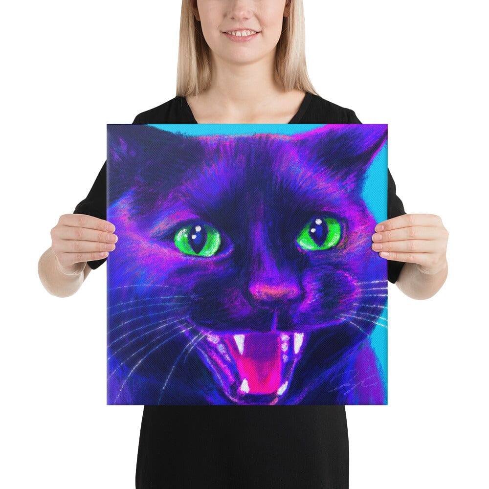 Close Encounters Collection - "Spicy" - Close Up Painting of a Spicy Black Cat [Unfoiled] Posters, Prints, & Visual Artwork JoyousJoyfulJoyness 