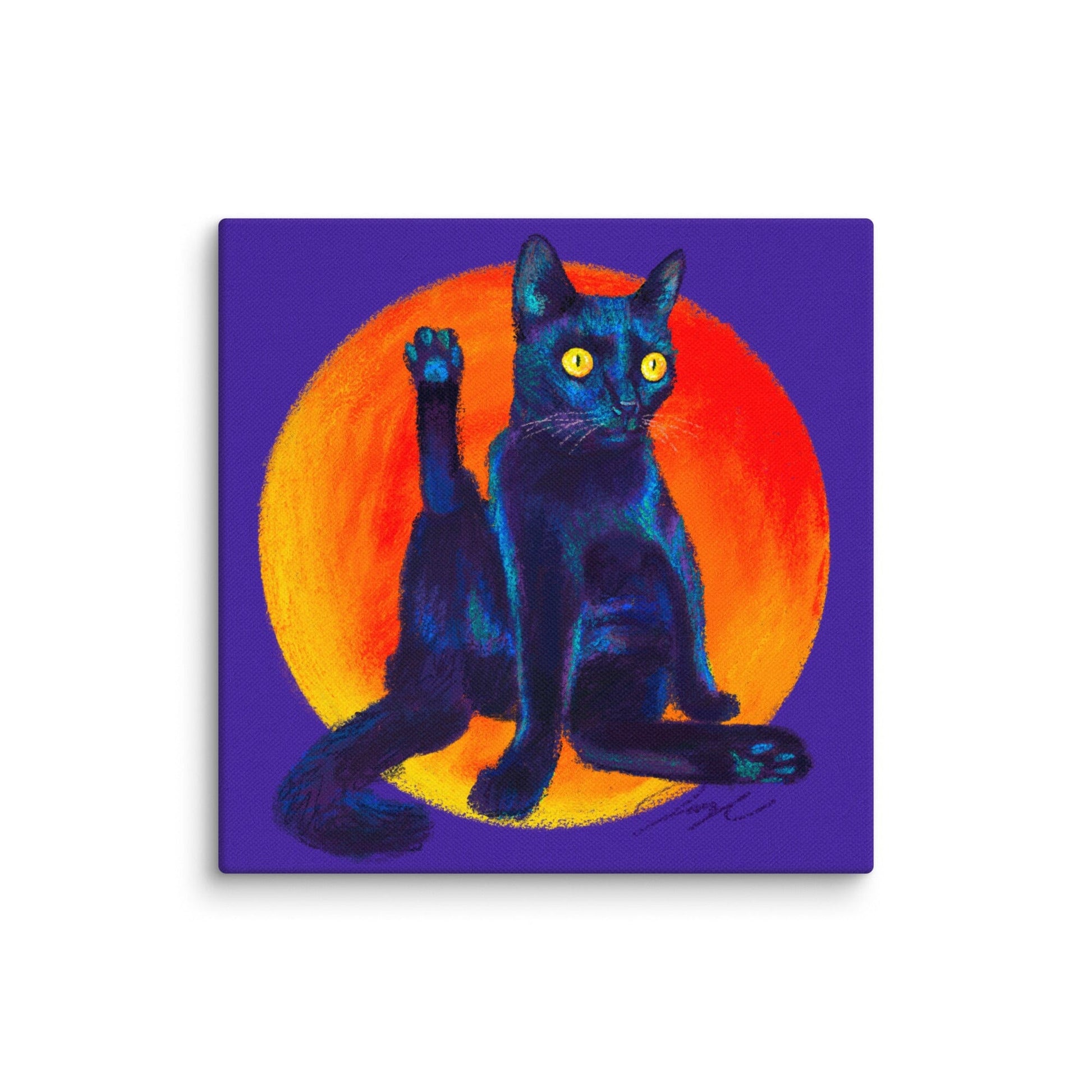 Feline Flows and Poses Collection - "Excuse Me" - Painting of a Black Cat with his Back Leg Raised [Unfoiled] Posters, Prints, & Visual Artwork JoyousJoyfulJoyness 