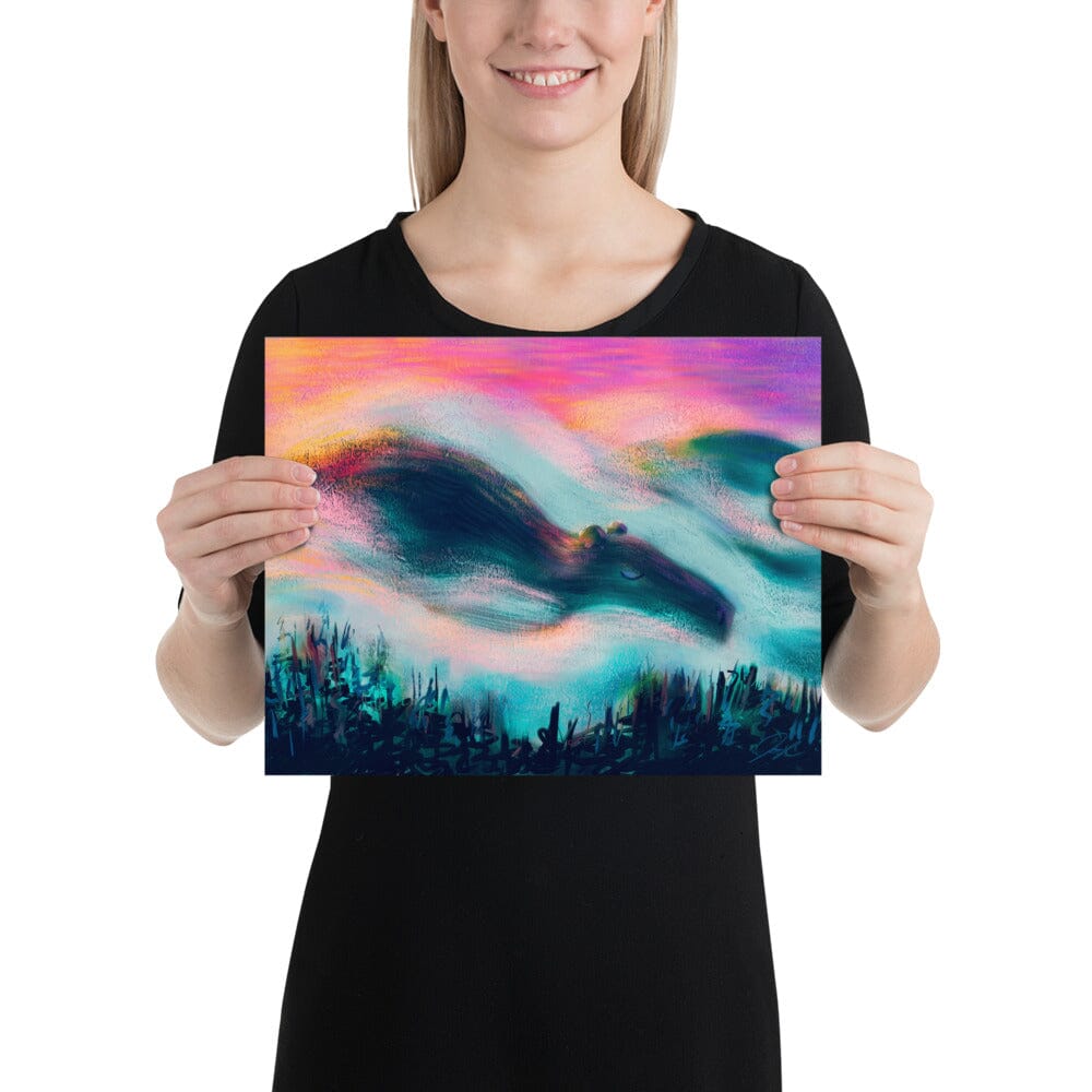 "Capybara and Fog" Painting | Capybara Sleeping in the Fog [Unfoiled] Posters, Prints, & Visual Artwork JoyousJoyfulJoyness 