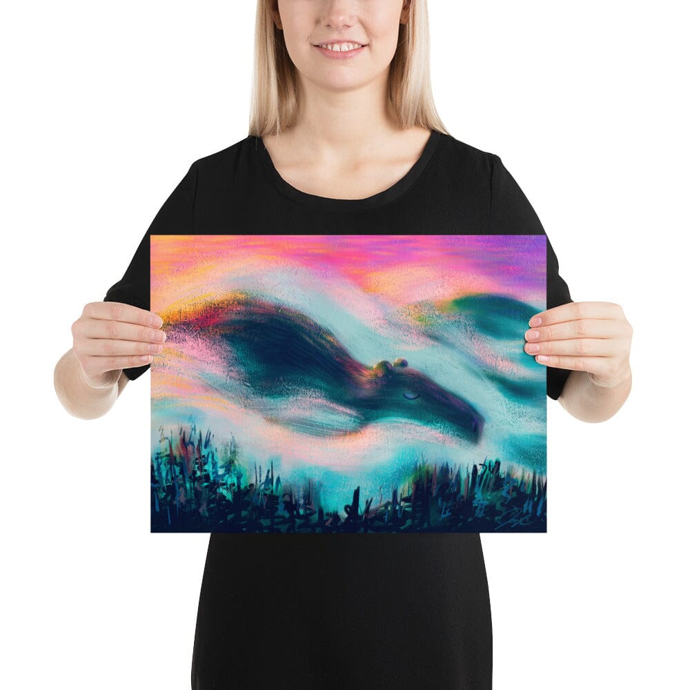 "Capybara and Fog" Painting | Capybara Sleeping in the Fog [Unfoiled] Posters, Prints, & Visual Artwork JoyousJoyfulJoyness 