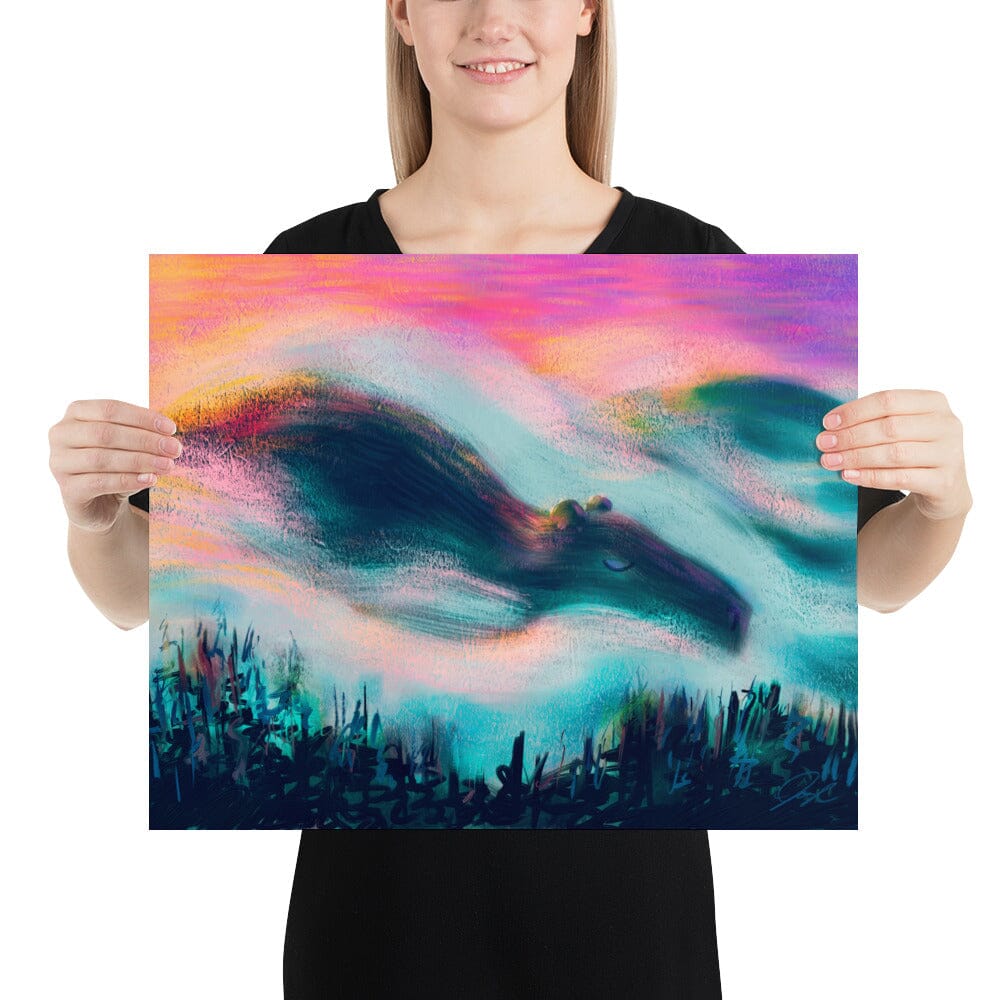 "Capybara and Fog" Painting | Capybara Sleeping in the Fog [Unfoiled] Posters, Prints, & Visual Artwork JoyousJoyfulJoyness 