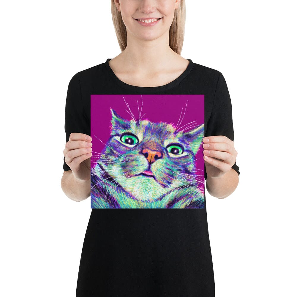 Close Encounters Collection - "Blep" - Close Up Painting of a Cat [Unfoiled] Posters, Prints, & Visual Artwork JoyousJoyfulJoyness 