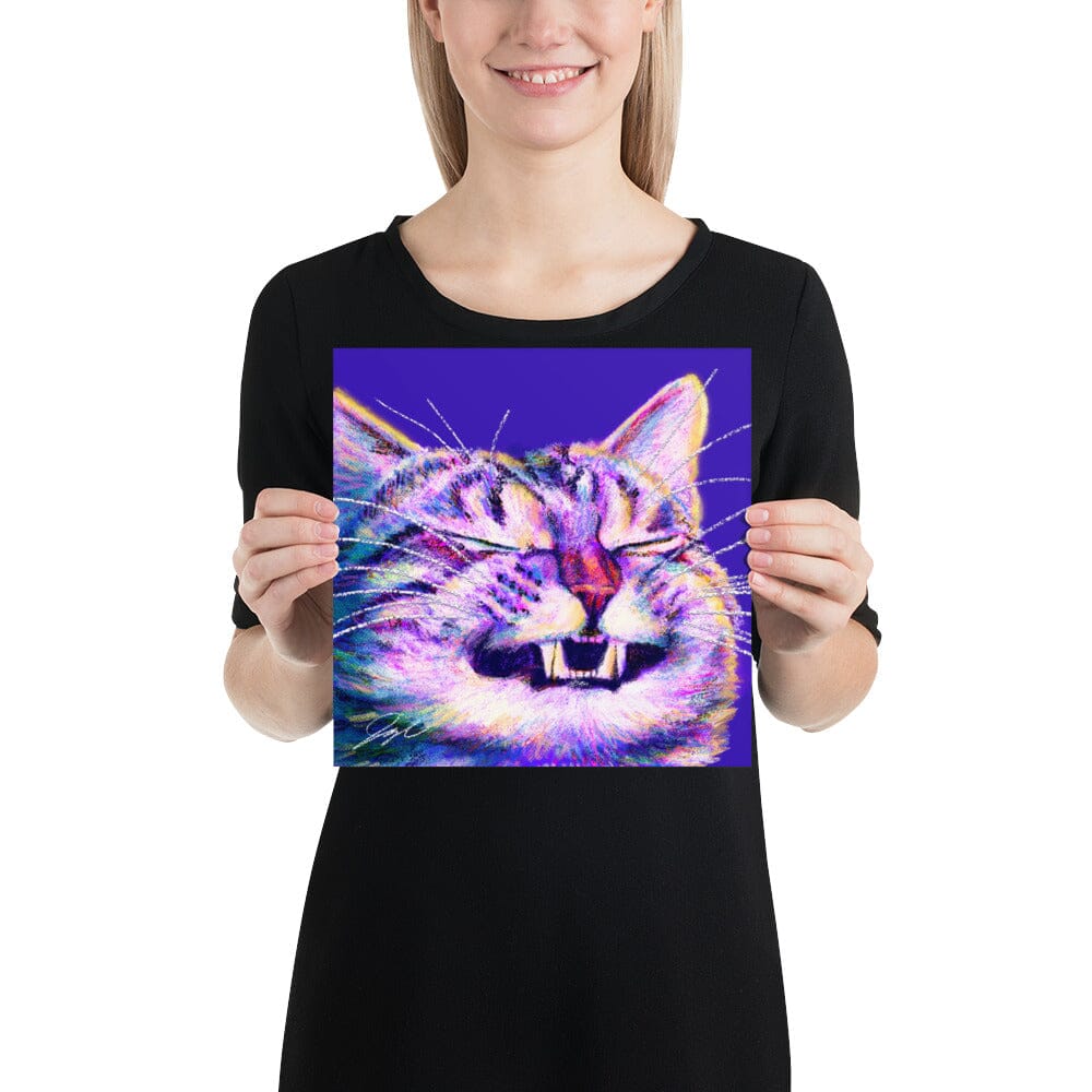 Close Encounters Collection - "Grin" - Close Up Painting of a Grinning Cat [Unfoiled] Posters, Prints, & Visual Artwork JoyousJoyfulJoyness 