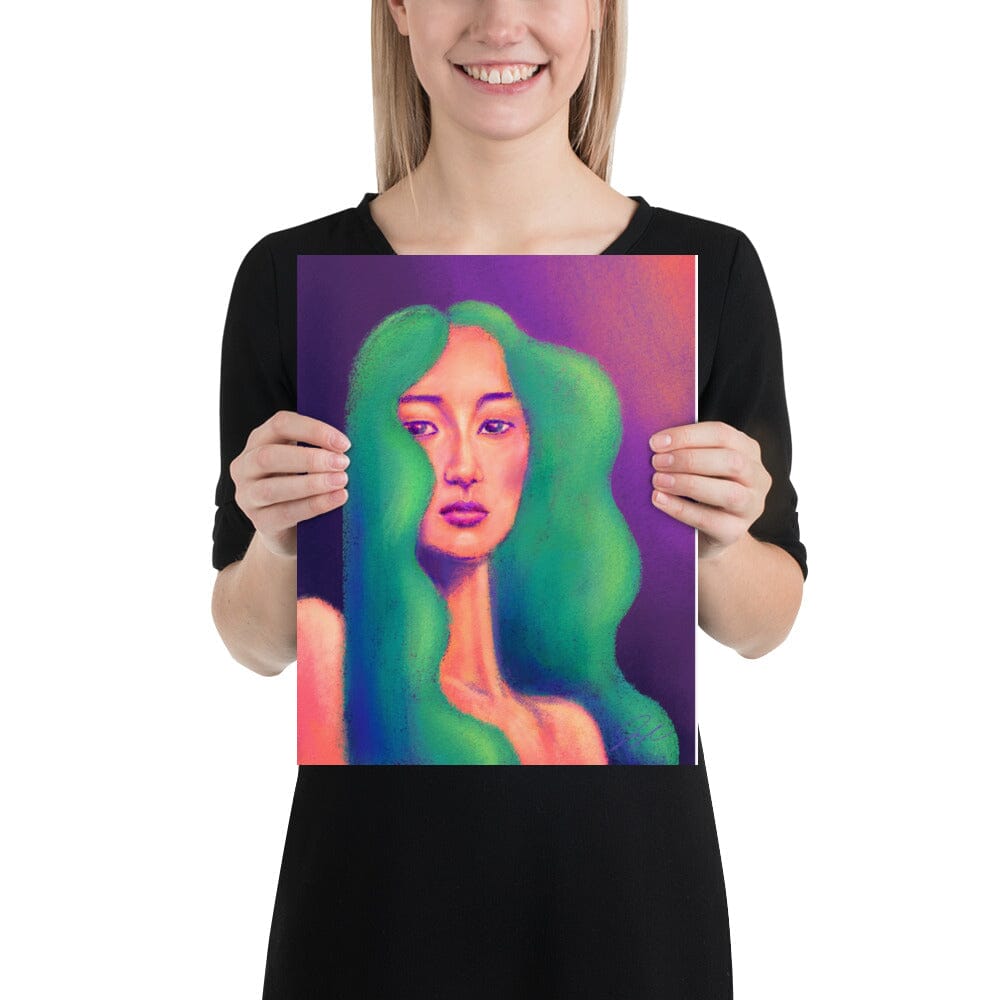 "Girl with the Teal Hair" Painting [Unfoiled] Posters, Prints, & Visual Artwork JoyousJoyfulJoyness 