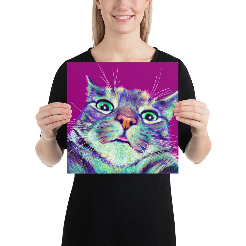 Close Encounters Collection - "Blep" - Close Up Painting of a Cat [Unfoiled] Posters, Prints, & Visual Artwork JoyousJoyfulJoyness 