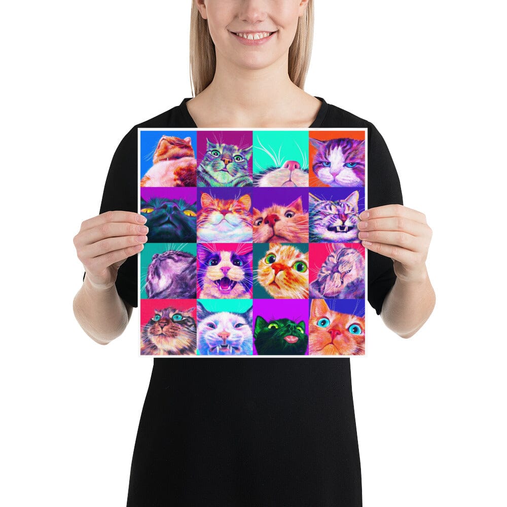 Close Encounters Collection - 16 Kitties - Compilation of 16 Cat Paintings [Unfoiled] Posters, Prints, & Visual Artwork JoyousJoyfulJoyness 