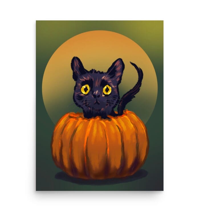 PREORDER Pumpkin Cat Non-Holographic Matte Sticker Decorative Stickers JoyousJoyfulJoyness 