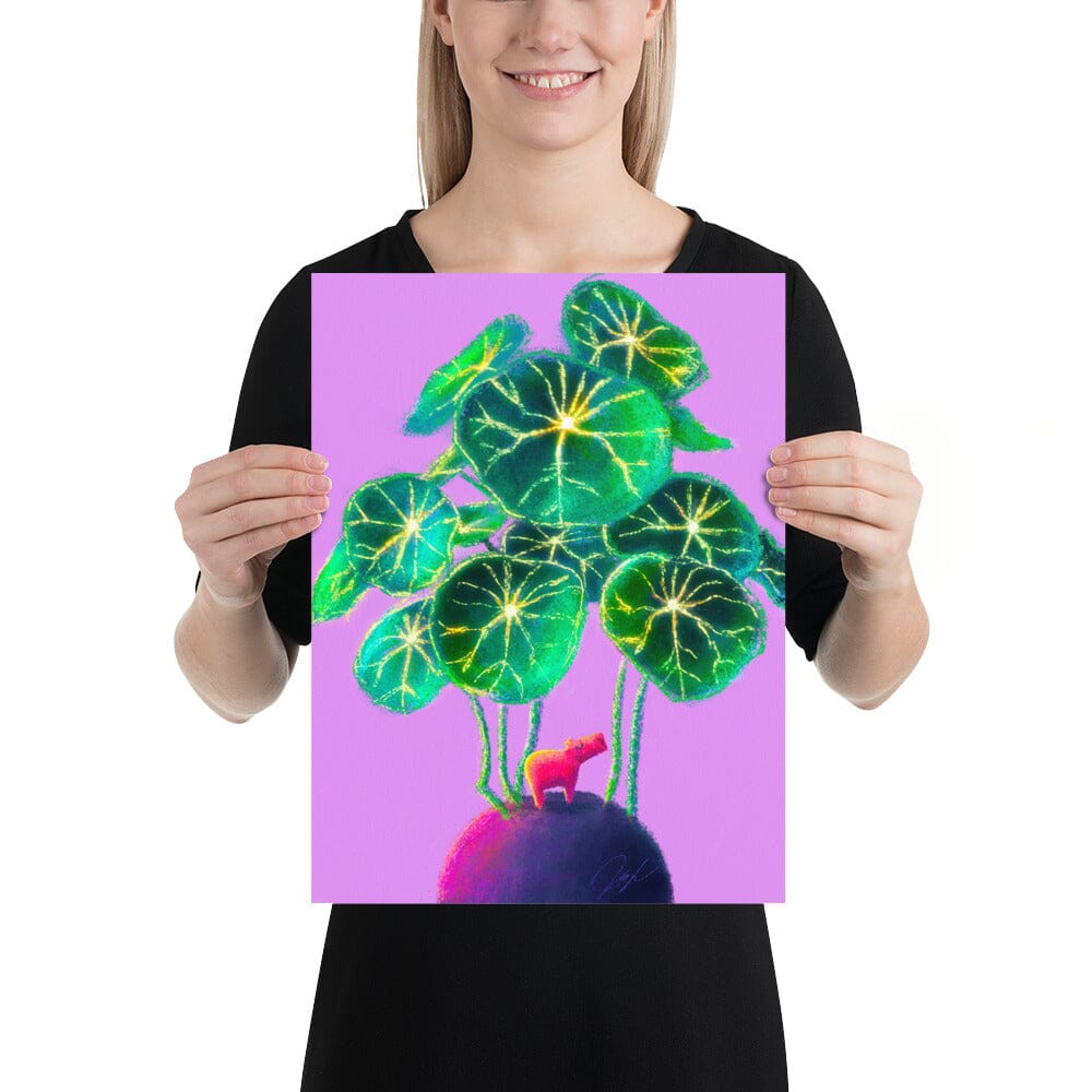 Little Capy, Big World Collection - "Capybara Stefania" Painting [Unfoiled] Posters, Prints, & Visual Artwork JoyousJoyfulJoyness 
