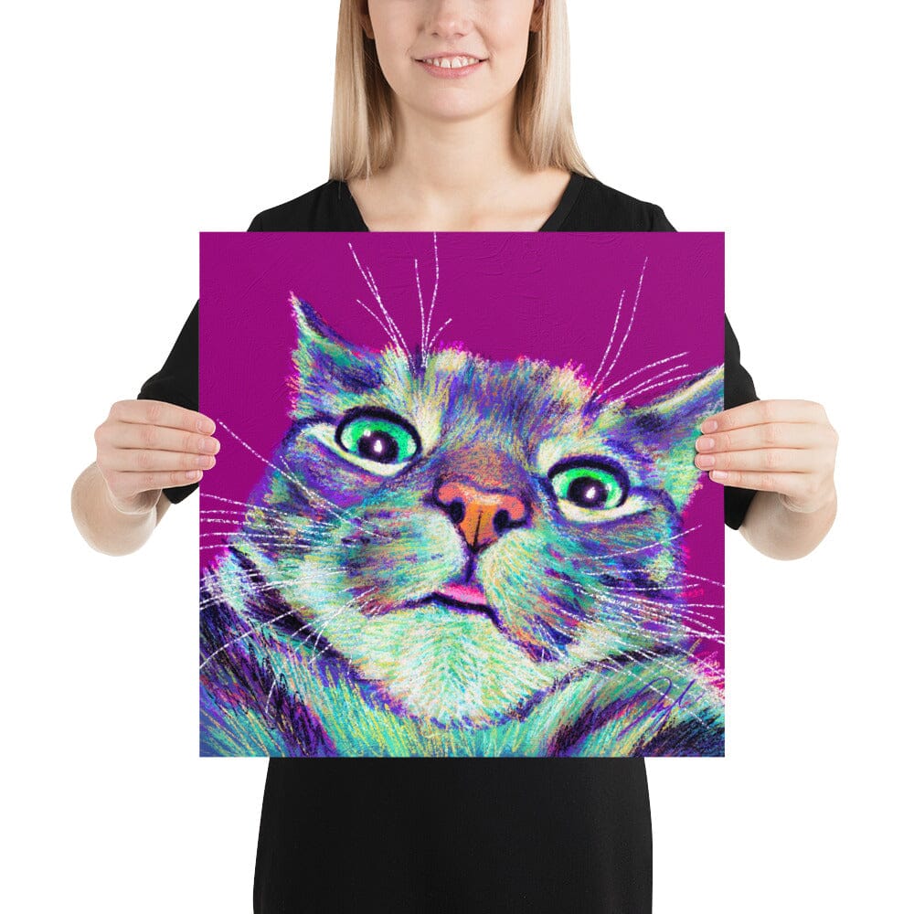 Close Encounters Collection - "Blep" - Close Up Painting of a Cat [Unfoiled] Posters, Prints, & Visual Artwork JoyousJoyfulJoyness 