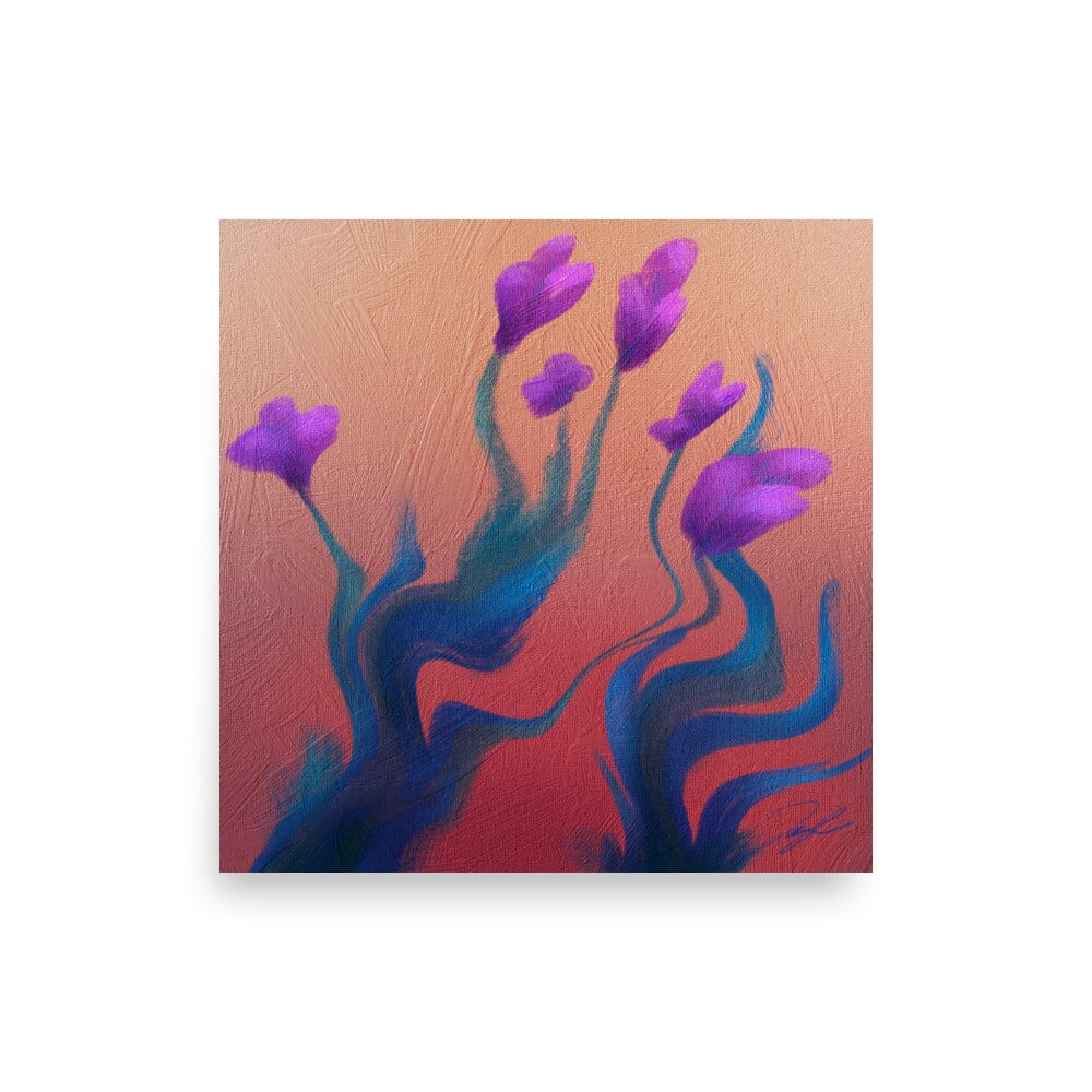 "Wavy Flowers" Painting [Unfoiled] Posters, Prints, & Visual Artwork JoyousJoyfulJoyness 