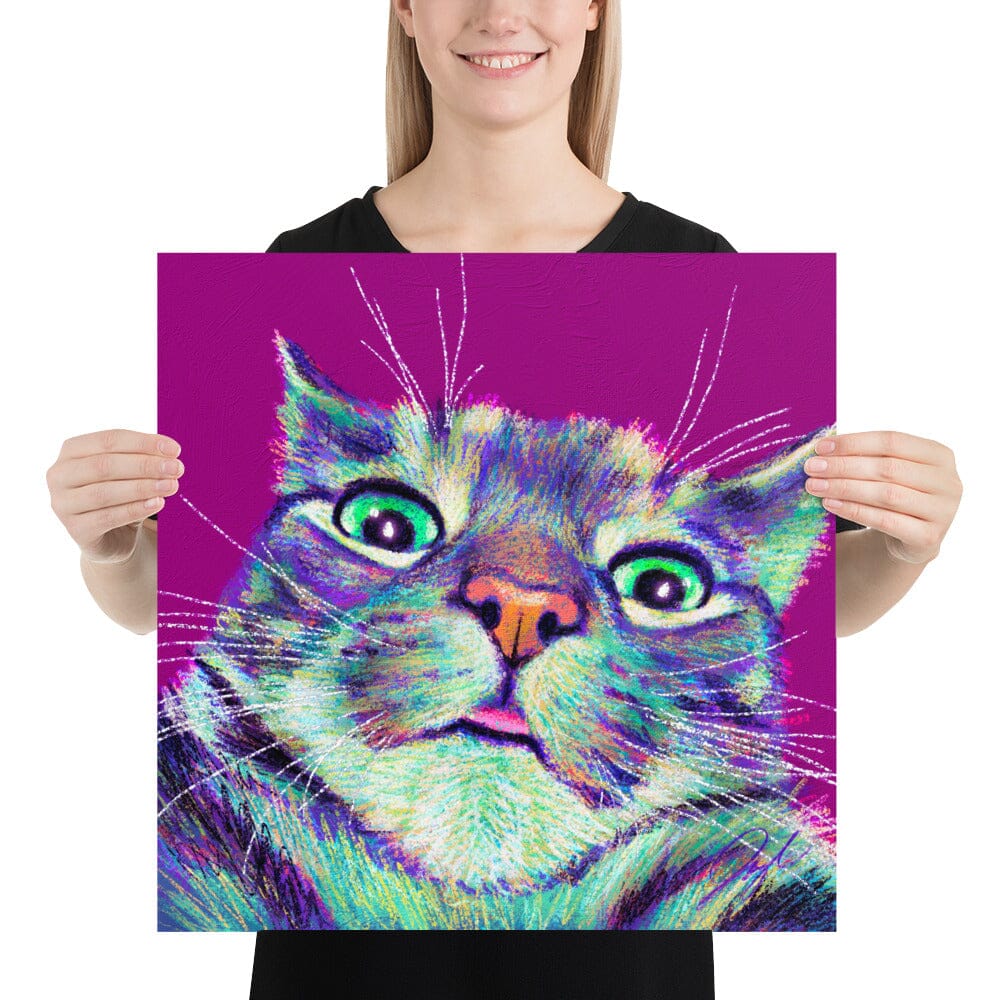 Close Encounters Collection - "Blep" - Close Up Painting of a Cat [Unfoiled] Posters, Prints, & Visual Artwork JoyousJoyfulJoyness 