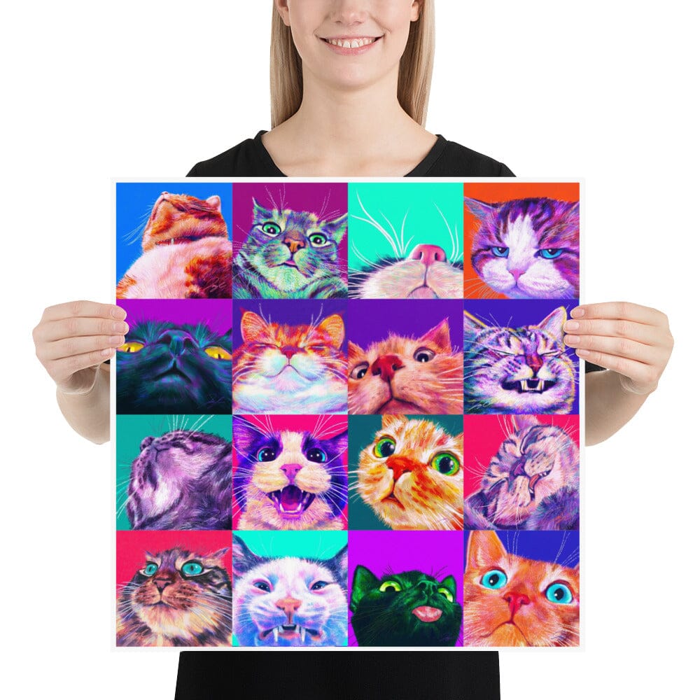 Close Encounters Collection - 16 Kitties - Compilation of 16 Cat Paintings [Unfoiled] Posters, Prints, & Visual Artwork JoyousJoyfulJoyness 
