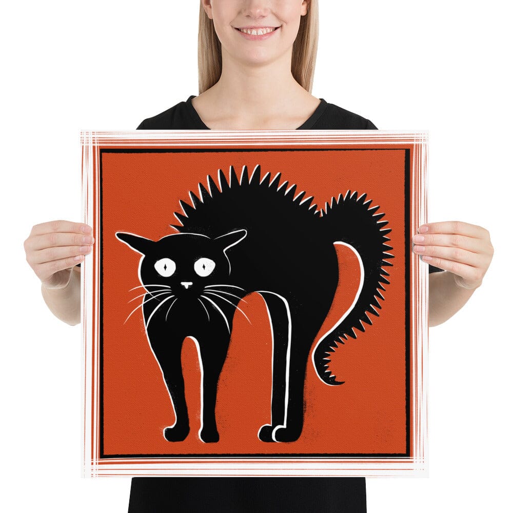 "Scaredy Cat" Painting | Cute Scared Black Cat [Unfoiled] Posters, Prints, & Visual Artwork JoyousJoyfulJoyness 
