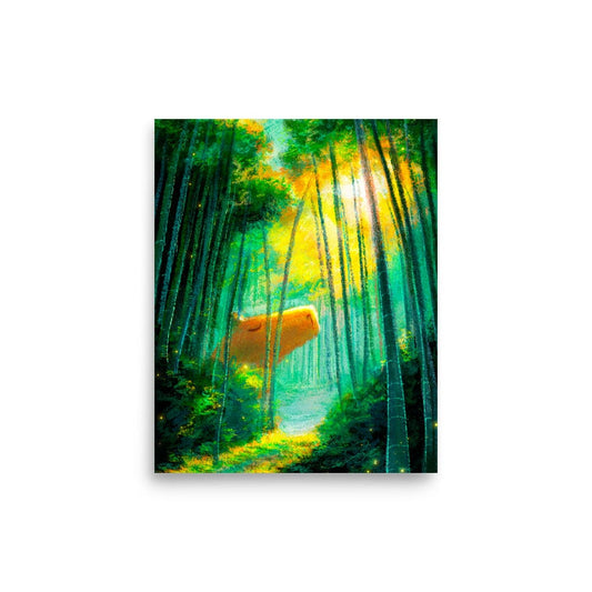 Capybara Gargantua Collection - "Capybara in the Bamboo Forest" Painting | Capybara Resting in a Bamboo Forest [Unfoiled] Posters, Prints, & Visual Artwork JoyousJoyfulJoyness 