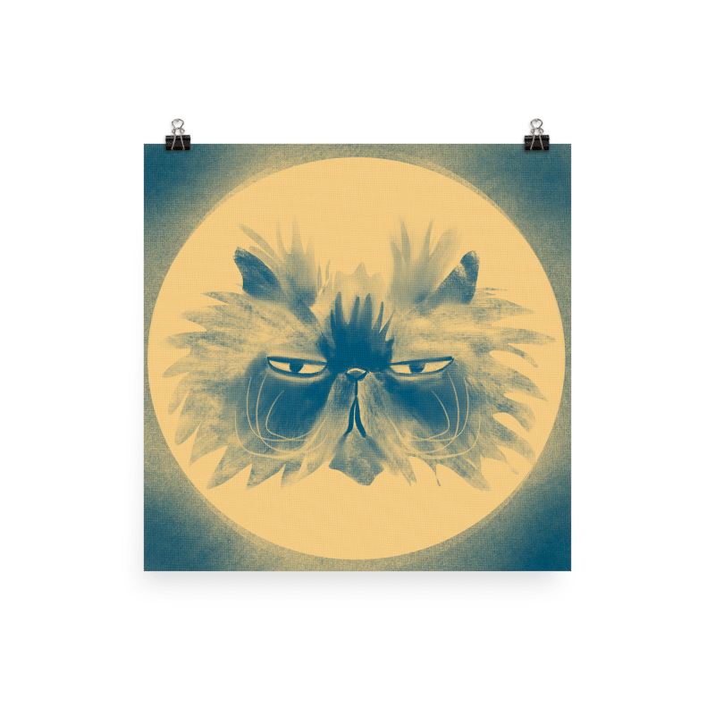 "Grumpy Moon" Painting [Unfoiled] Posters, Prints, & Visual Artwork JoyousJoyfulJoyness 