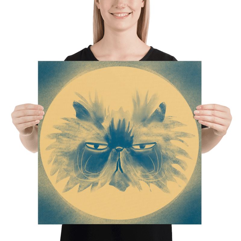 "Grumpy Moon" Painting [Unfoiled] Posters, Prints, & Visual Artwork JoyousJoyfulJoyness 