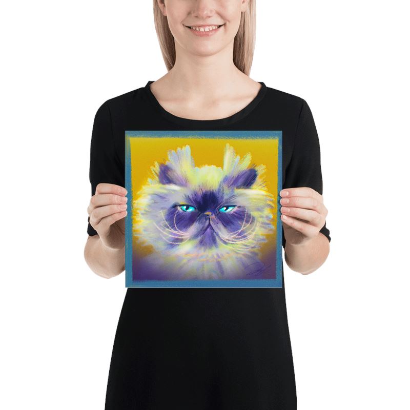 "Grumpy Whiskers" Painting [Unfoiled] Posters, Prints, & Visual Artwork JoyousJoyfulJoyness 