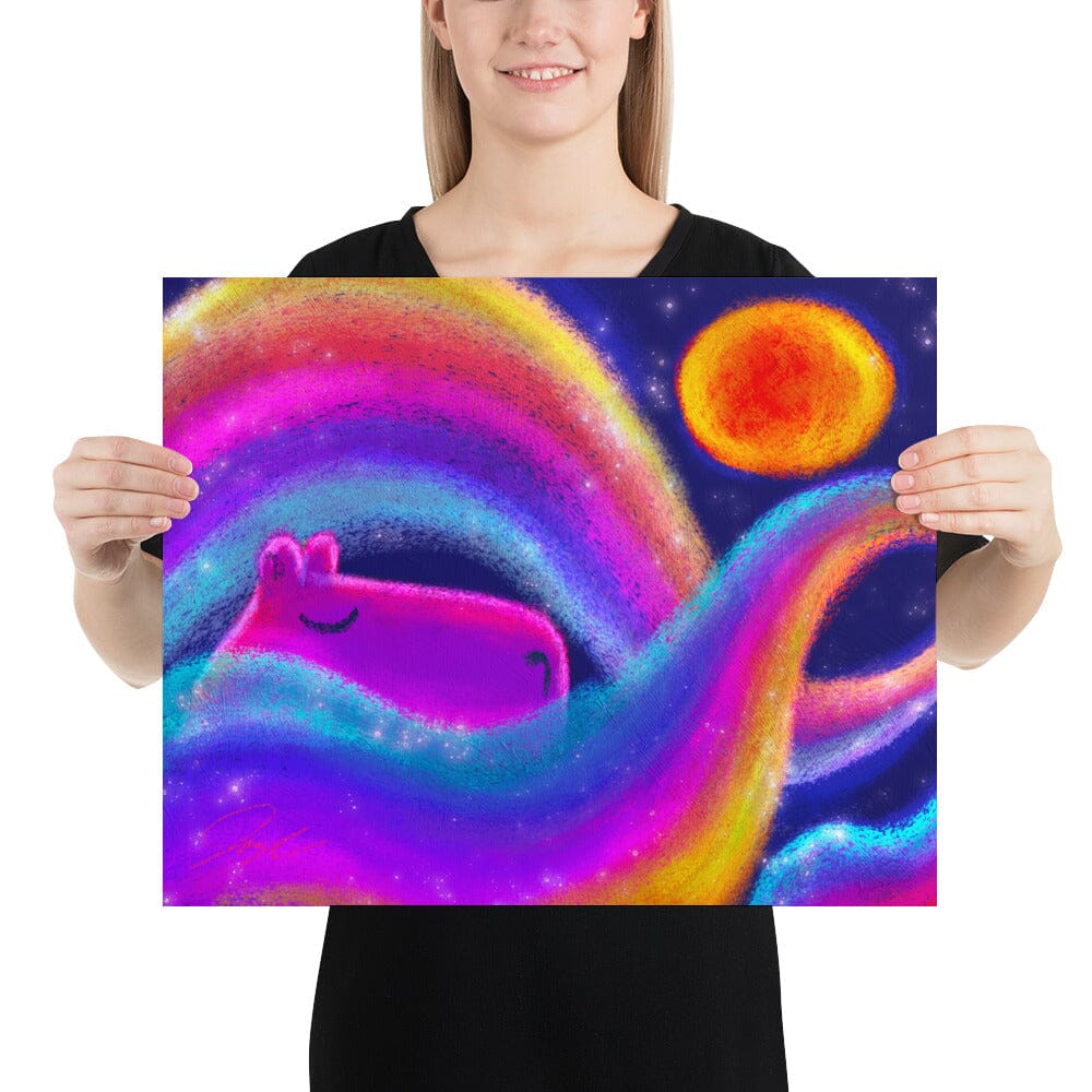 "Capybara and Rainbows" Painting [Unfoiled] Posters, Prints, & Visual Artwork JoyousJoyfulJoyness 
