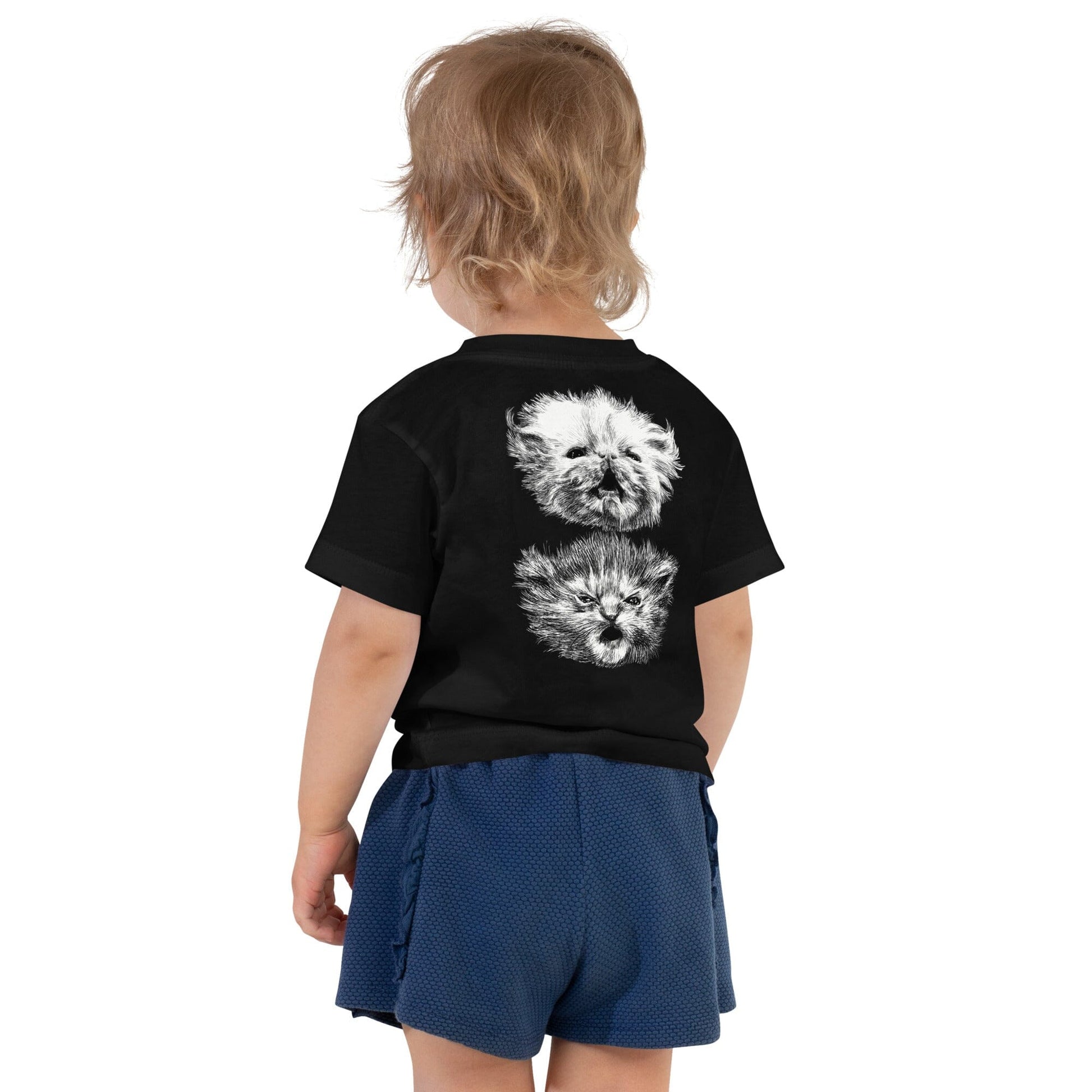 BLACK WispTot TODDLER T-Shirt [Unfoiled] (All net proceeds go to equally to Kitty CrusAIDe and Rags to Riches Animal Rescue) JoyousJoyfulJoyness 