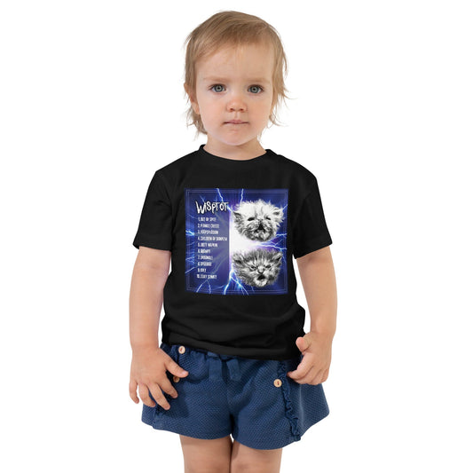WispTot Album (BACK Only) TODDLER T-Shirt [Unfoiled] (All net proceeds go to equally to Kitty CrusAIDe and Rags to Riches Animal Rescue) JoyousJoyfulJoyness Black 2T 