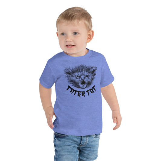 Metal Tater Tot TODDLER T-Shirt [Unfoiled] (All net proceeds go to Kitty CrusAIDe) JoyousJoyfulJoyness Heather Columbia Blue 2T 