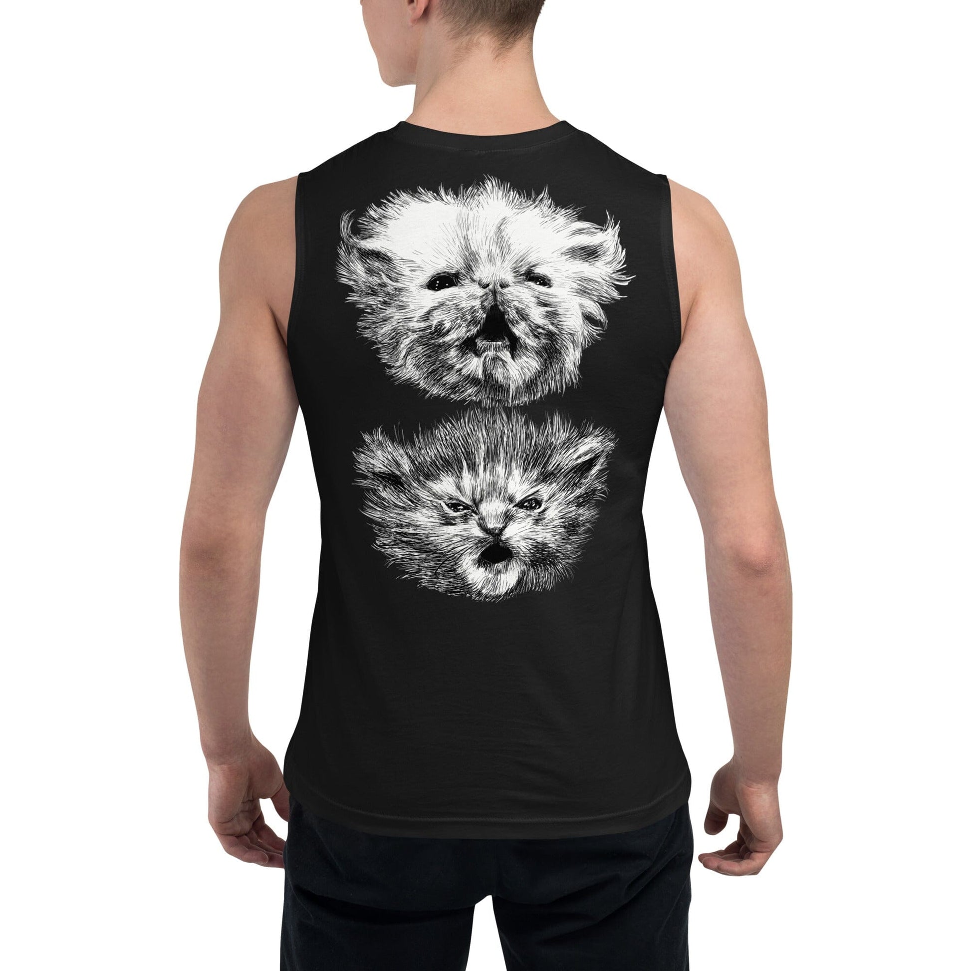 BLACK WispTot Muscle Shirt [Unfoiled] (All net proceeds go to equally to Kitty CrusAIDe and Rags to Riches Animal Rescue) JoyousJoyfulJoyness 
