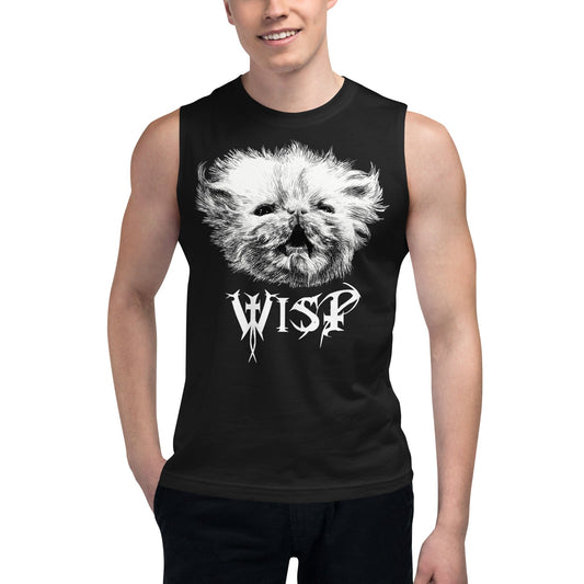 BLACK Metal Wisp Muscle Shirt [Unfoiled] (All net proceeds go to Rags to Riches Animal Rescue) JoyousJoyfulJoyness S 