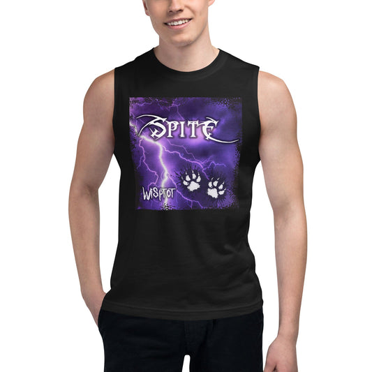 WispTot Album Muscle Shirt [Unfoiled] (All net proceeds go to equally to Kitty CrusAIDe and Rags to Riches Animal Rescue) JoyousJoyfulJoyness Black S 