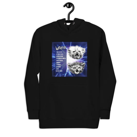 WispTot Album (BACK Only) Hoodie [Unfoiled] (All net proceeds go to equally to Kitty CrusAIDe and Rags to Riches Animal Rescue) JoyousJoyfulJoyness Black S 