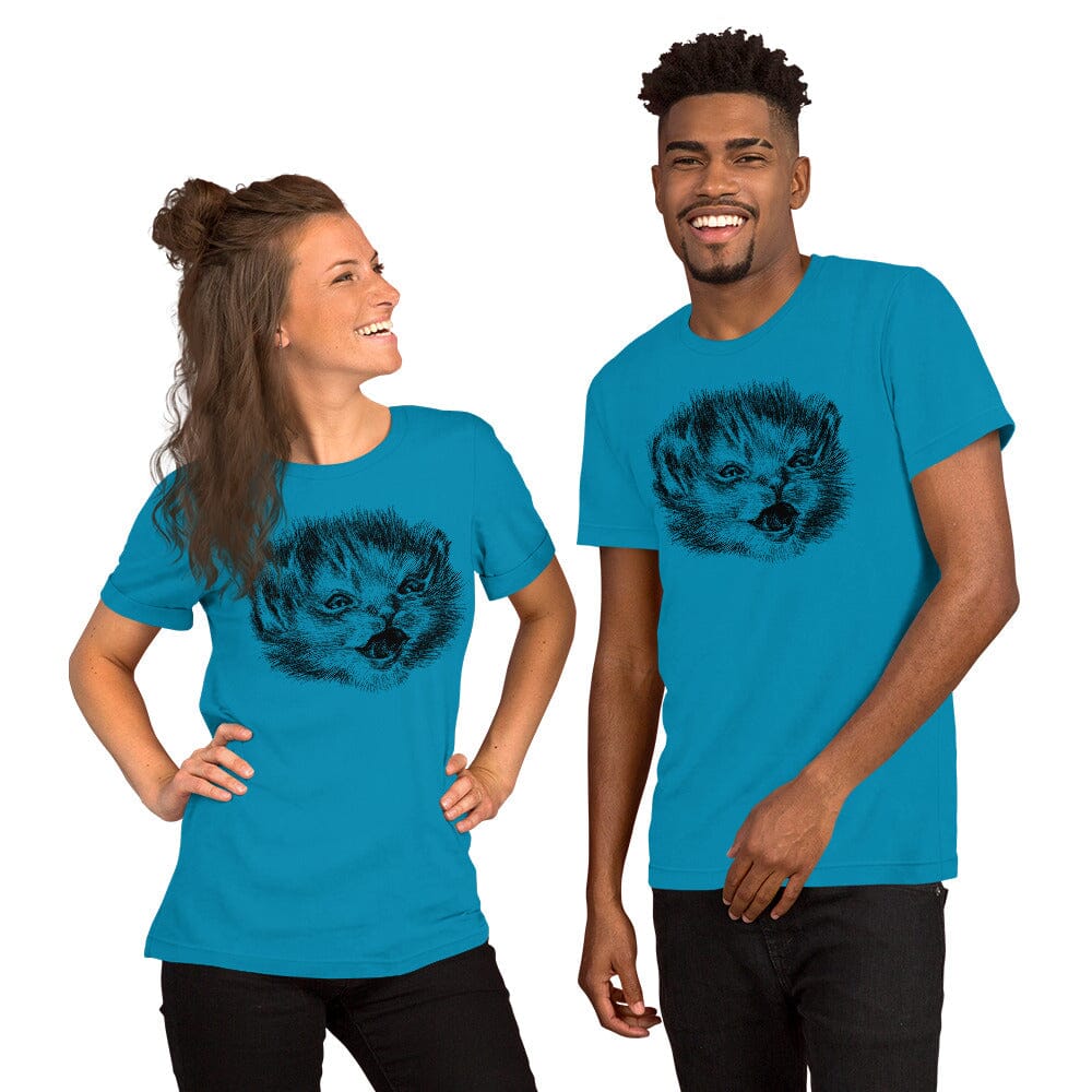 Happy Tater Tot T-Shirt [Unfoiled] (All net proceeds go to Kitty CrusAIDe) JoyousJoyfulJoyness Aqua S 