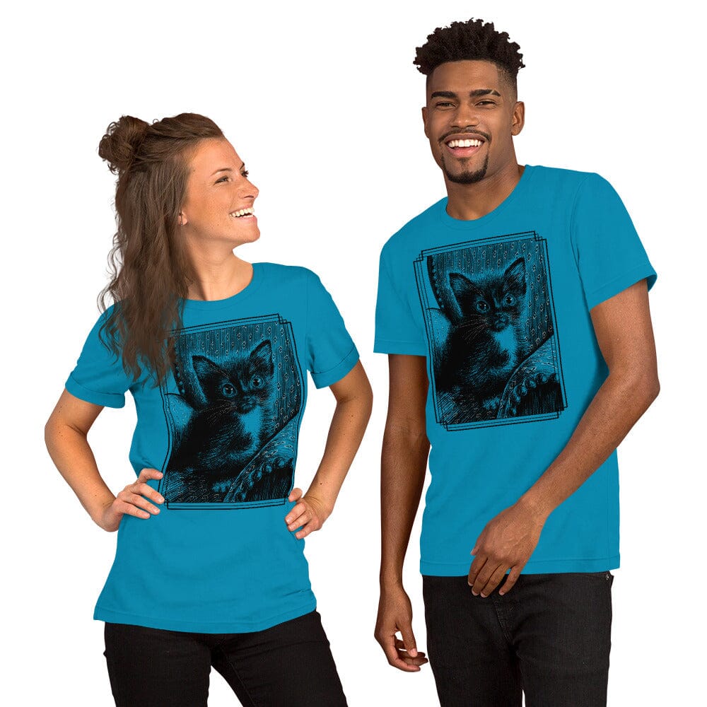 Tiny Tim and his Chair T-Shirt [Unfoiled] (All net proceeds go to Tiny Tim's Tiny Foster Family) JoyousJoyfulJoyness Aqua S 