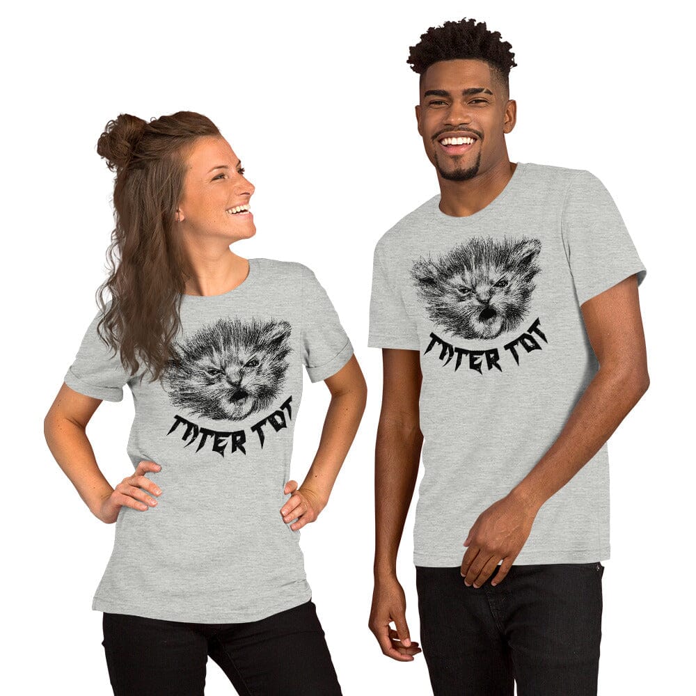 Metal Tater Tot T-Shirt [Unfoiled] (All net proceeds go to Kitty CrusAIDe) JoyousJoyfulJoyness Athletic Heather XS 