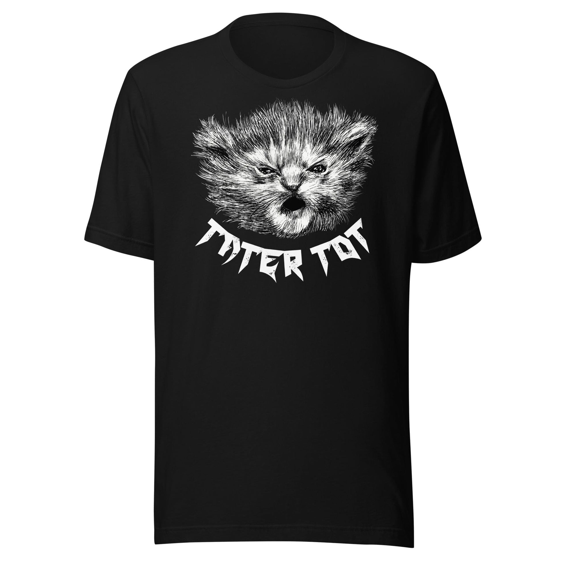 BLACK Metal Tater Tot T-Shirt [Unfoiled] (All net proceeds go to Kitty CrusAIDe) JoyousJoyfulJoyness XS 
