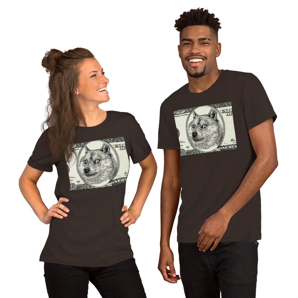 Doge Bucks T-Shirt JoyousJoyfulJoyness Brown S 