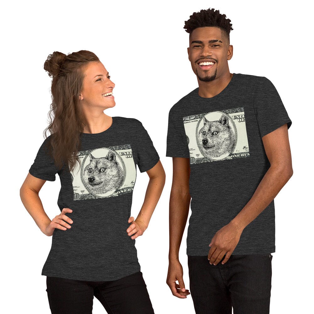 Doge Bucks T-Shirt JoyousJoyfulJoyness Dark Grey Heather XS 