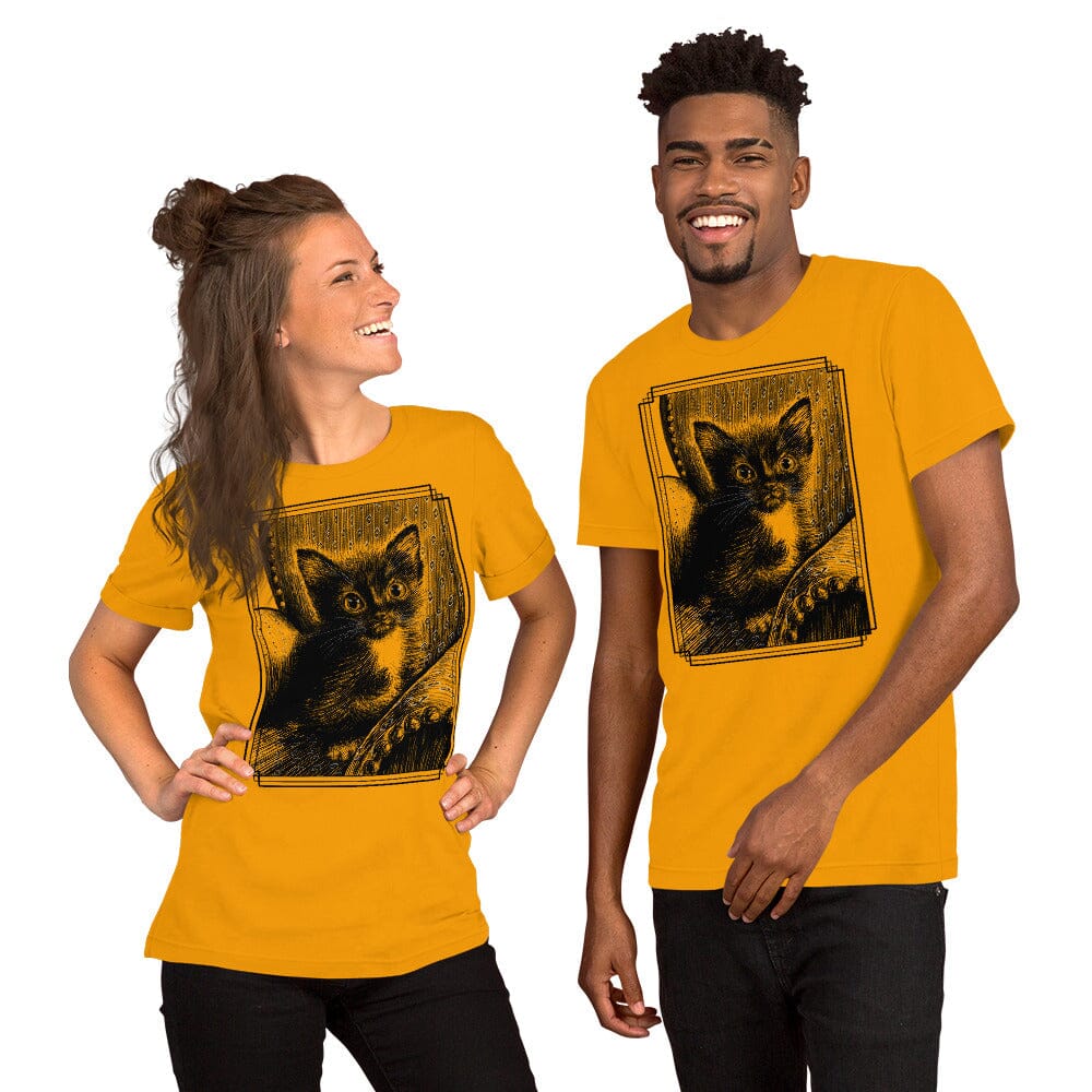 Tiny Tim and his Chair T-Shirt [Unfoiled] (All net proceeds go to Tiny Tim's Tiny Foster Family) JoyousJoyfulJoyness Gold S 