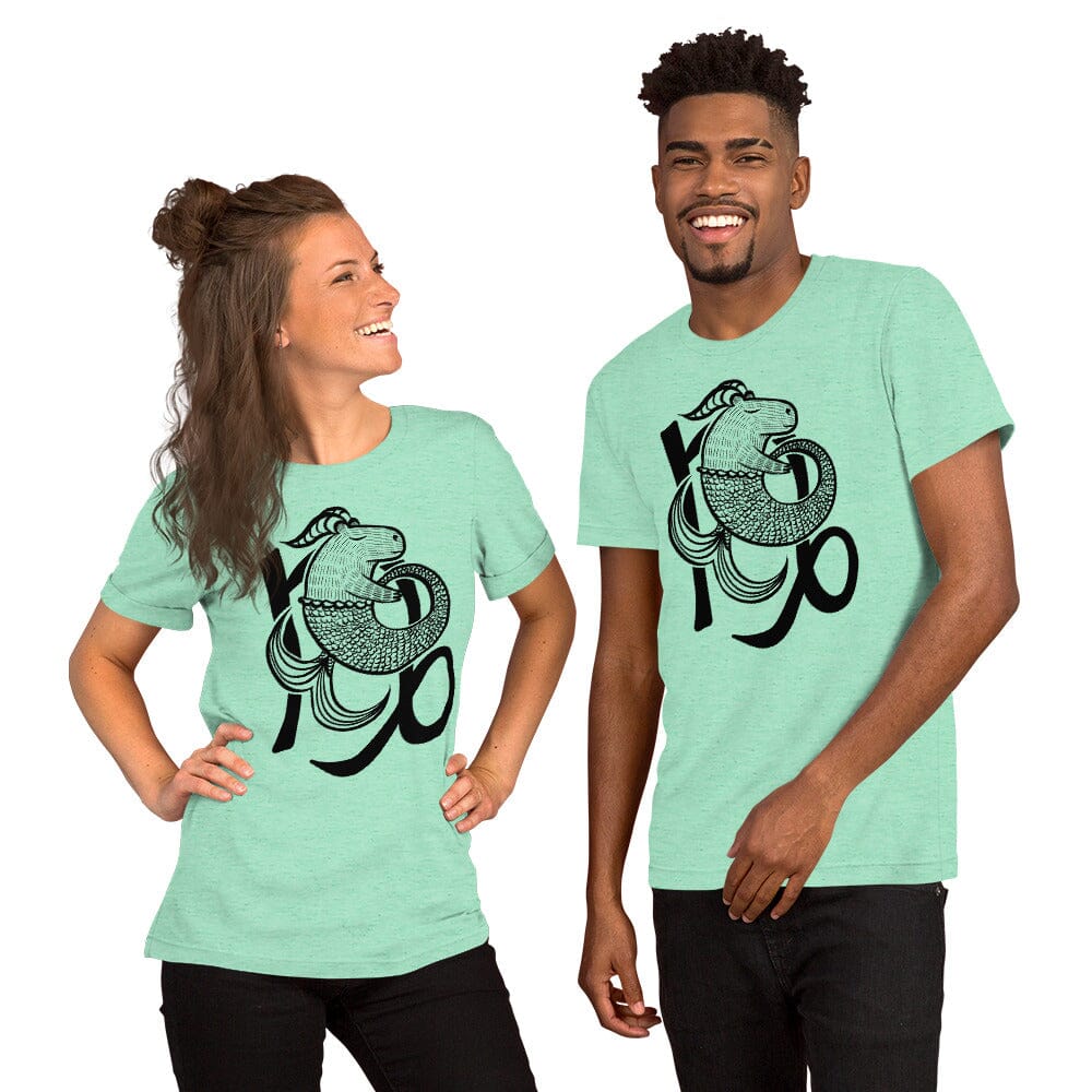 Capybara Zodiac - 10 - Capricorn Unisex T-Shirt JoyousJoyfulJoyness Heather Mint S 