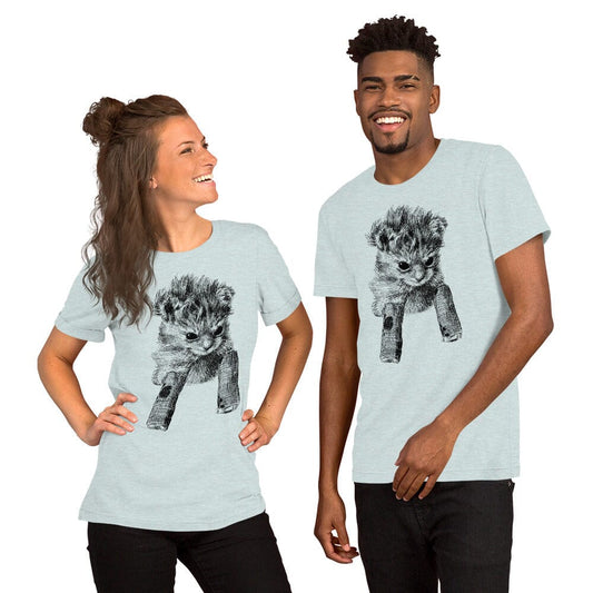 Tater Tot and his Bonkers T-Shirt [Unfoiled] (All net proceeds go to Kitty CrusAIDe) JoyousJoyfulJoyness Heather Prism Ice Blue XS 