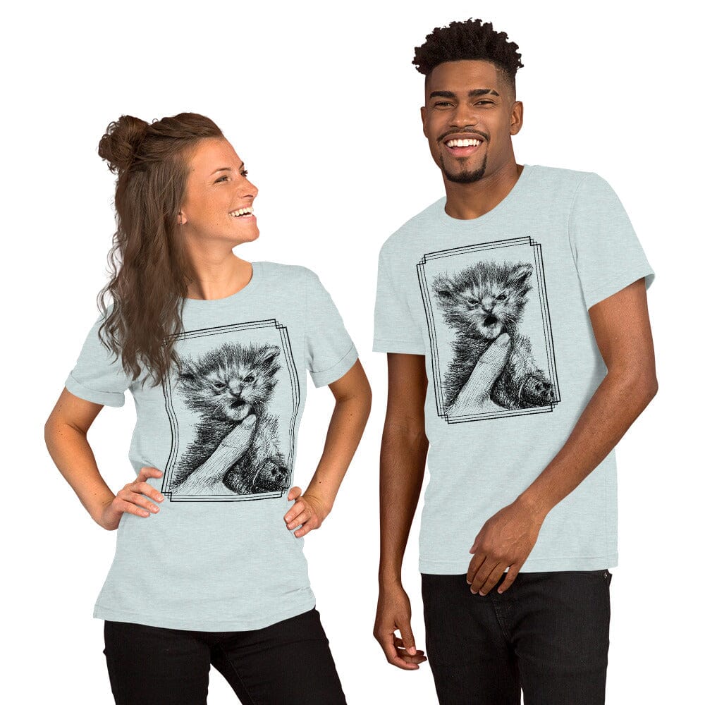 Angry Tater Tot (Full Body) T-Shirt [Unfoiled] (All net proceeds go to Kitty CrusAIDe) JoyousJoyfulJoyness Heather Prism Ice Blue XS 