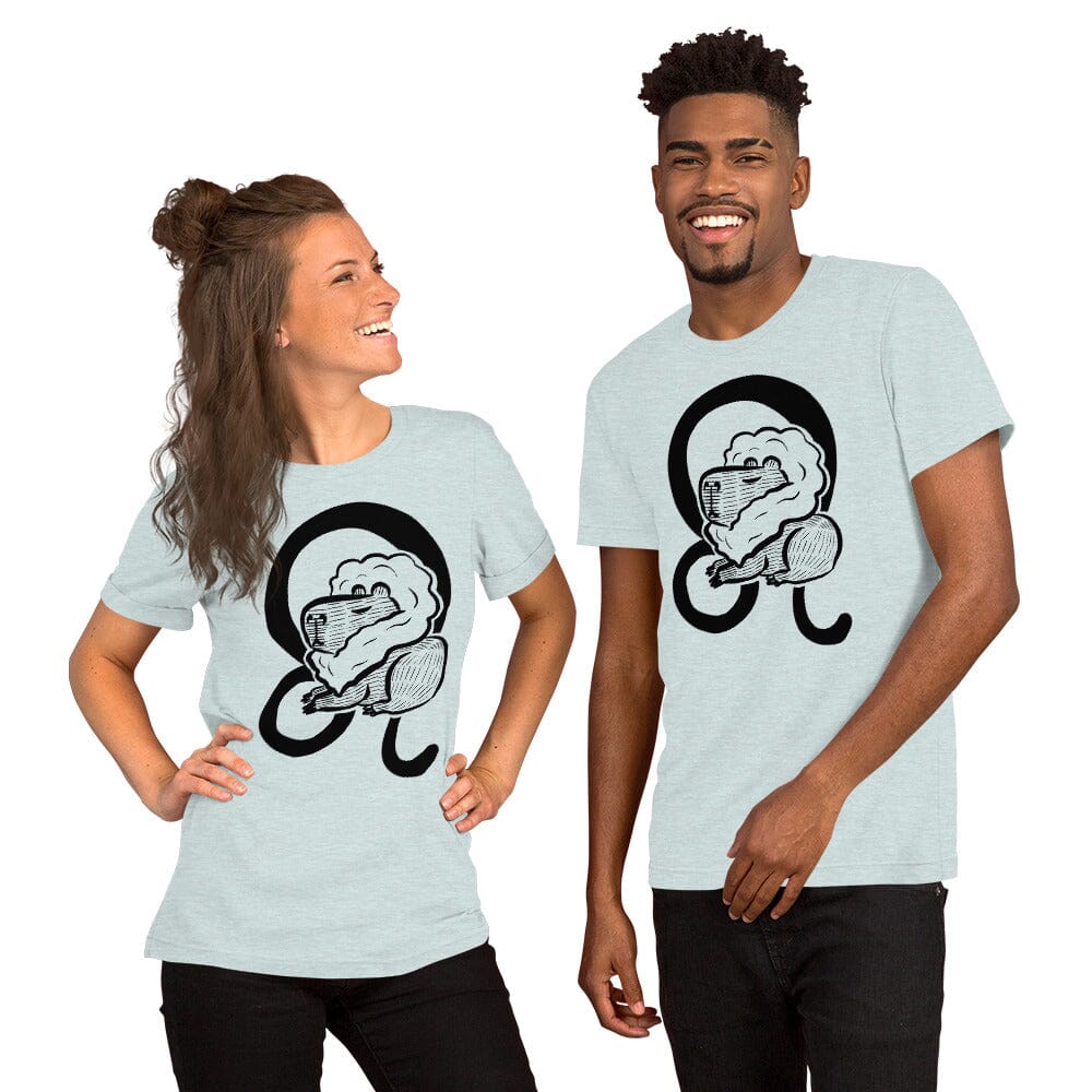 Capybara Zodiac - 05 - Leo Unisex T-Shirt JoyousJoyfulJoyness Heather Prism Ice Blue XS 