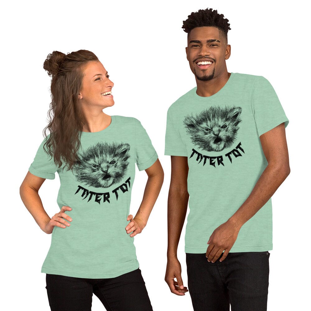 Metal Tater Tot T-Shirt (Extended Sizes) [Unfoiled] (All net proceeds go to Kitty CrusAIDe) JoyousJoyfulJoyness Heather Prism Mint 3XL 