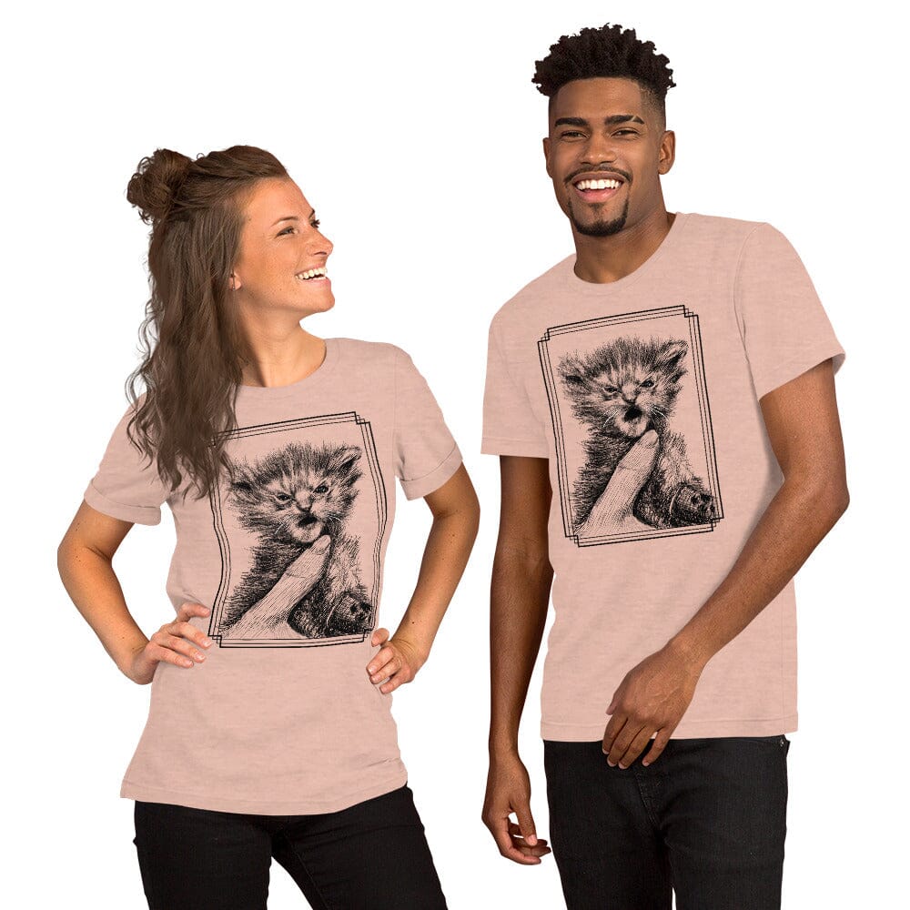 Angry Tater Tot (Full Body) T-Shirt [Unfoiled] (All net proceeds go to Kitty CrusAIDe) JoyousJoyfulJoyness Heather Prism Peach XS 
