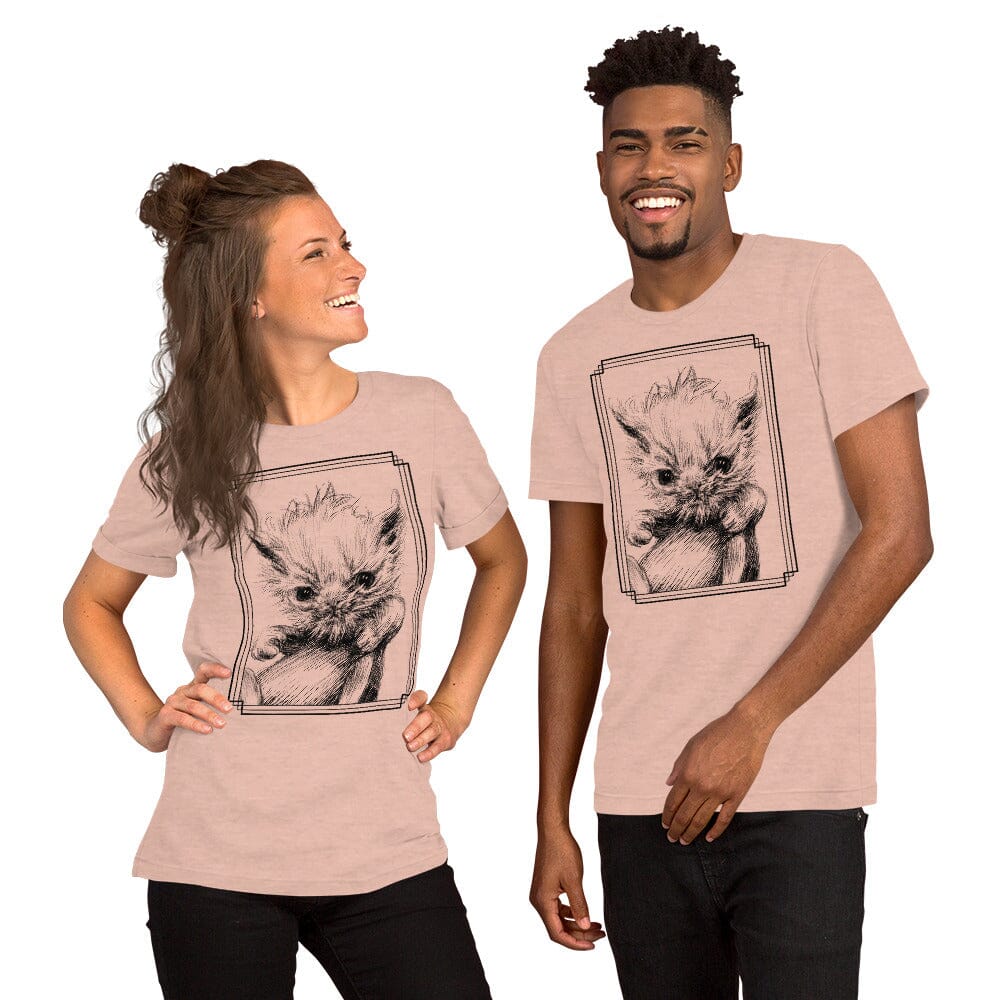 Scrungle Wisp T-Shirt [Unfoiled] (All net proceeds go to Rags to Riches Animal Rescue, Inc.) JoyousJoyfulJoyness Heather Prism Peach XS 