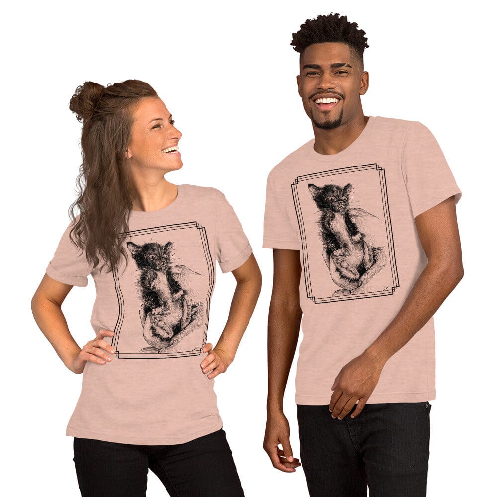 Silly Tiny Tim T-Shirt [Unfoiled] (All net proceeds go to Tiny Tim's Tiny Foster Family) JoyousJoyfulJoyness Heather Prism Peach XS 