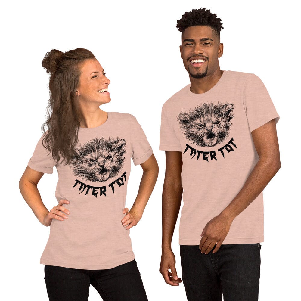 Metal Tater Tot T-Shirt [Unfoiled] (All net proceeds go to Kitty CrusAIDe) JoyousJoyfulJoyness Heather Prism Peach XS 