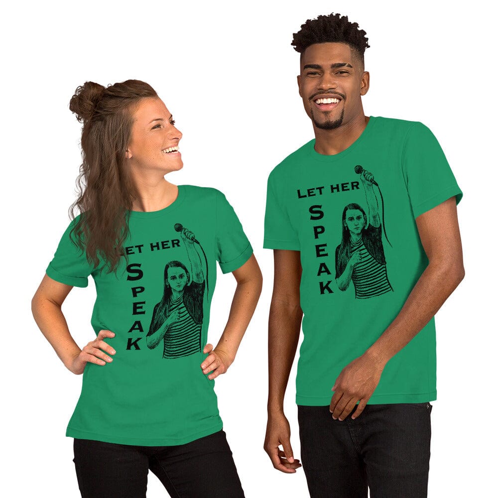 Let Her Speak T-Shirt | Zooey Zephyr | All net proceeds go to Vote Save America JoyousJoyfulJoyness Kelly XS 