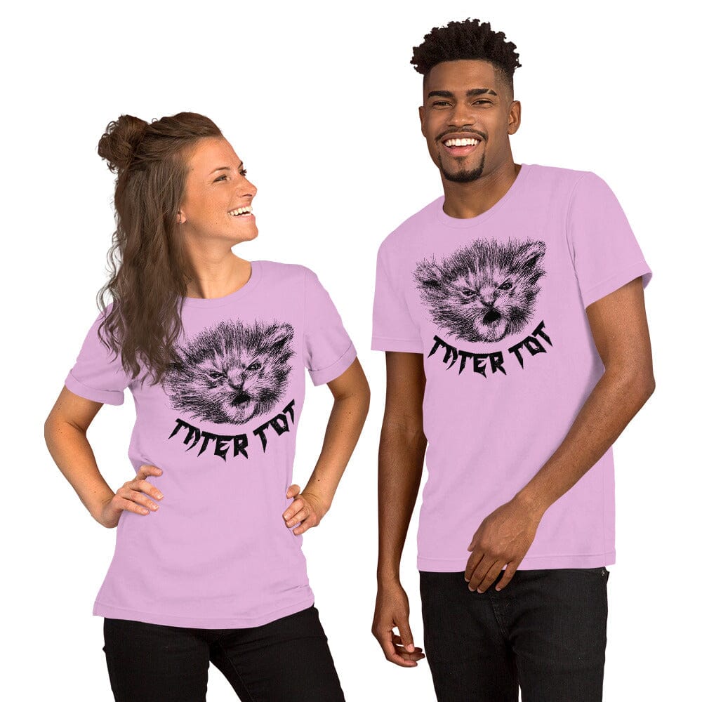 Metal Tater Tot T-Shirt [Unfoiled] (All net proceeds go to Kitty CrusAIDe) JoyousJoyfulJoyness Lilac S 