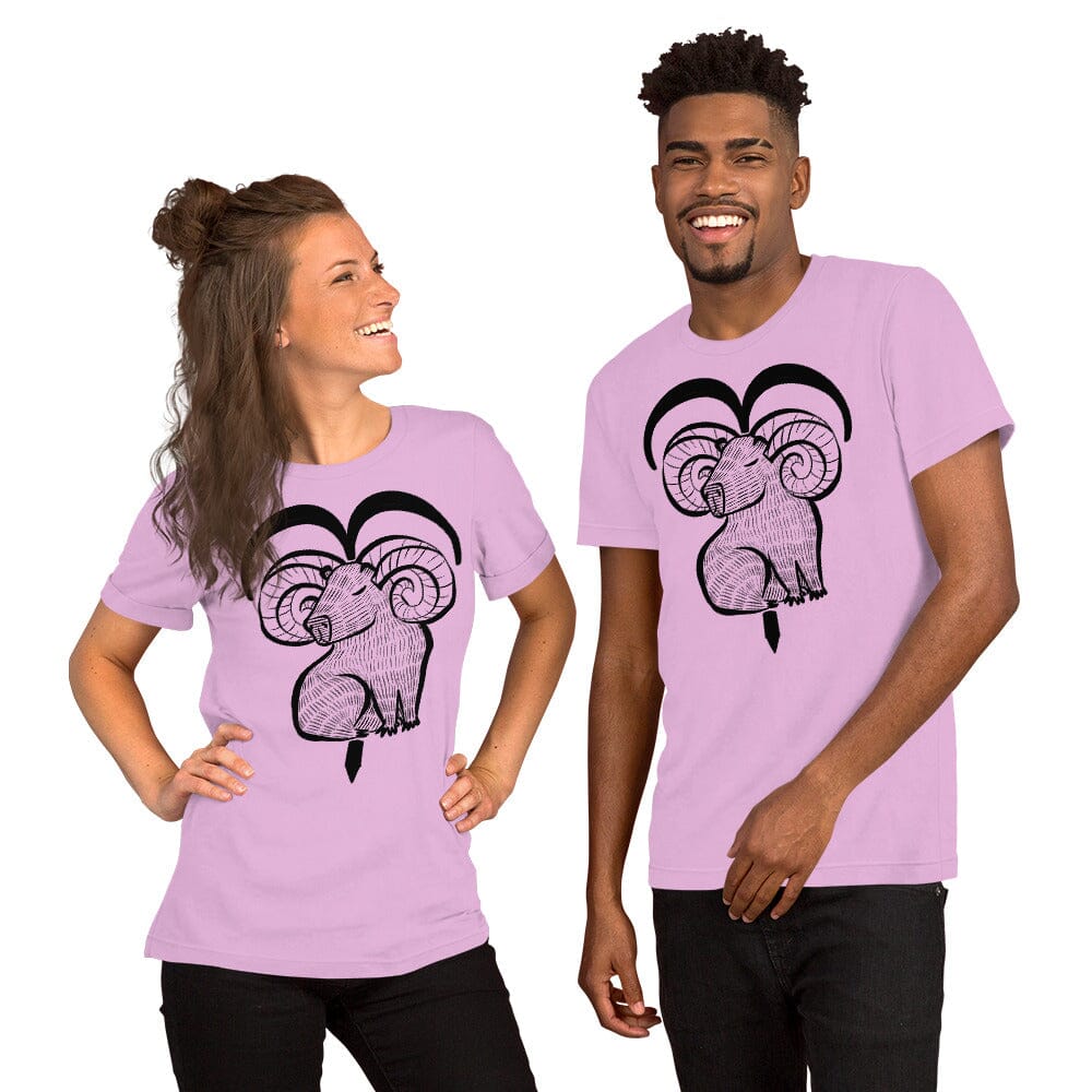 Capybara Zodiac - 01 - Aries Unisex T-Shirt JoyousJoyfulJoyness Lilac S 