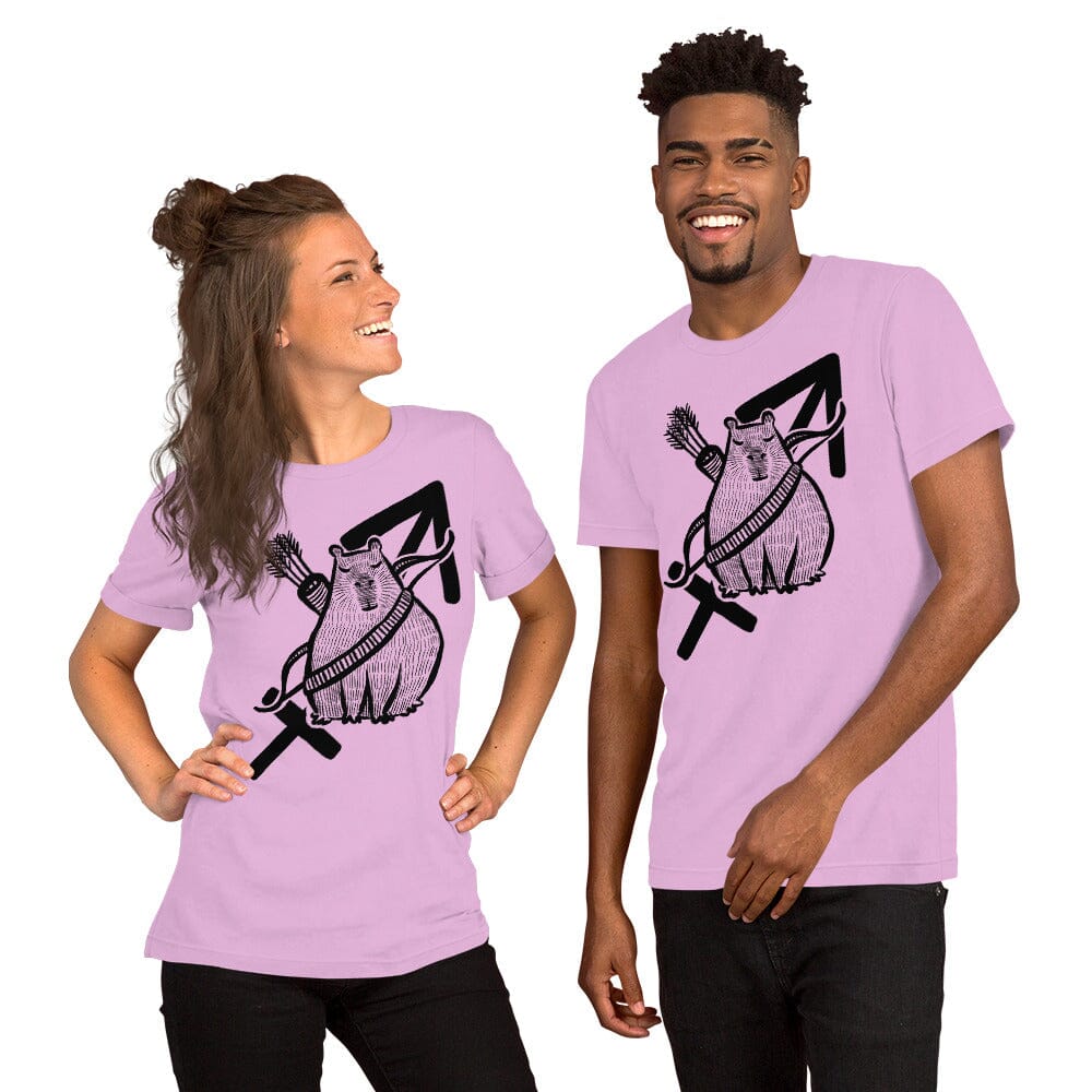 Capybara Zodiac - 09 - Sagittarius Unisex T-Shirt JoyousJoyfulJoyness Lilac S 